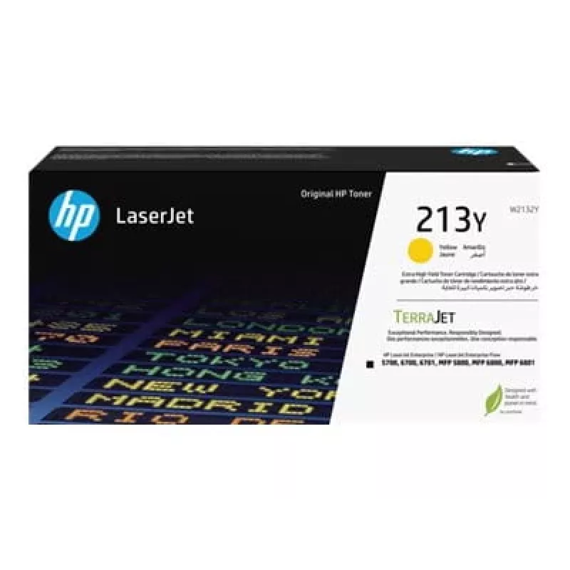 HP 213Y didelės išeigos geltona originali LaserJet tonero kasetė