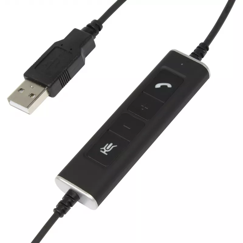 Mono USB ausinės Plusonic 10.1P – viena ausinė skirta pokalbiams su Teams ir Skype