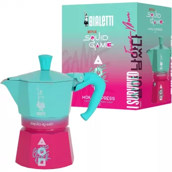 Moka puodas Bialetti Squid Game mėlyna rožinė aliuminis