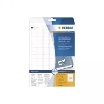 HERMA Special – Lipnios nuimamos matinio popieriaus etiketės – Baltos – 25,4 x 16,9 mm – 2800 vnt. (25 lapų x 112) (4211)