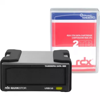 Išorinis RDX diskų rinkinys Tandberg Data Overland-Tandberg O-T su 2 TB HDD, USB 3.2 Gen 1, 260 MB/s, juodas