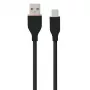 Silicone kabelis USB Type-A - Type-C (Juodas, 1m)