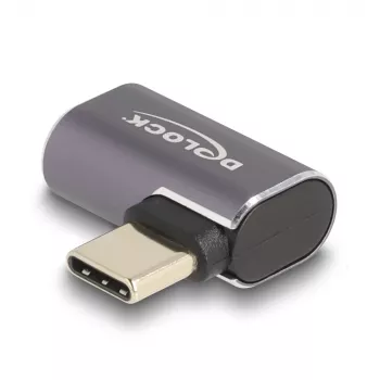 DeLOCK USB Adapter USB-C 40 Gbps PD 3.0 100 W kampinis kairėn/dešinėn 8K 60 Hz metalinis
