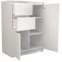 Komoda Top e shop 2D2S BIEL – 2 stalčiai, balta, 700×400×970 mm, medžio drožlių plokštė