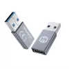 Adapteris lyties keitiklis GRAUGEAR G-AD-CTA-10G USB-A į USB-C sidabrinis