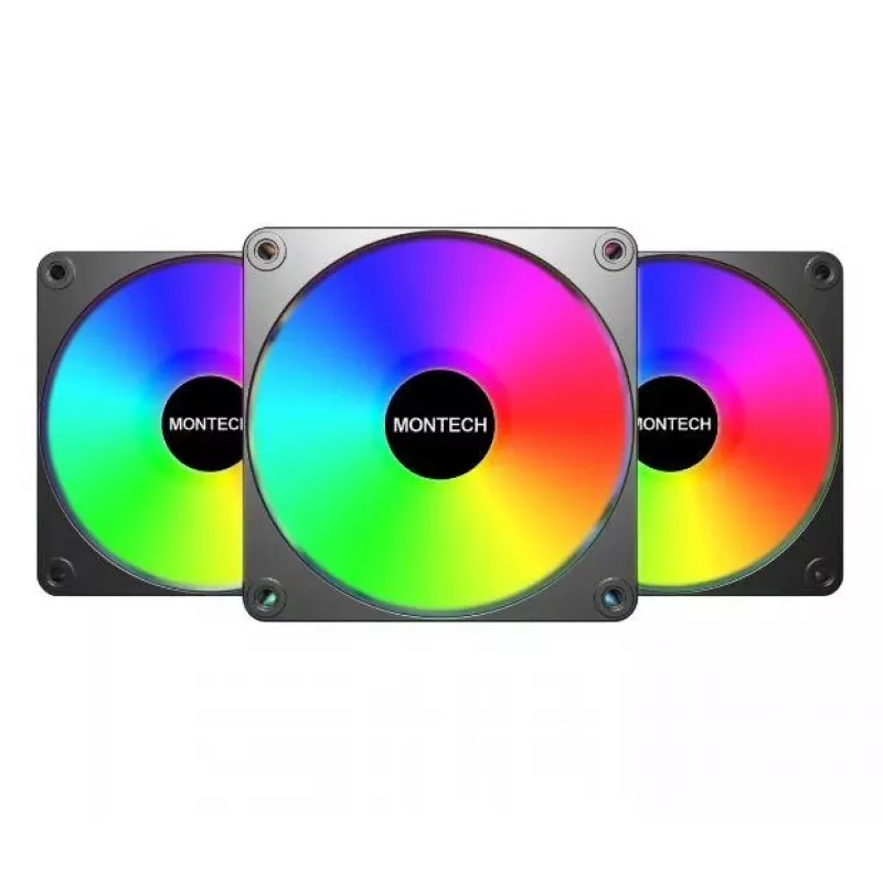 Montech GF120 V2 ARGB kompiuterio korpuso ventiliatorius 12 cm juodas 3 vnt.