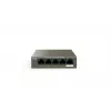 Tinklo jungiklis TENDA TEG1105P-4-63W-EU, 5x Gigabit RJ-45, 4x PoE (57,8 W bendra galia), 10 Gbit/s perjungimas