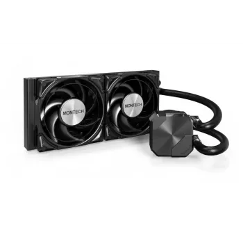 Montech HyperFlow Silent 240 procesoriaus skysčio aušintuvas, 240 mm radiatorius, 2x120 mm ventiliatoriai, juodas