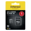 INTENSO atminties kortelė MICRO SDHC 4GB C10 su adapteriu 3413450
