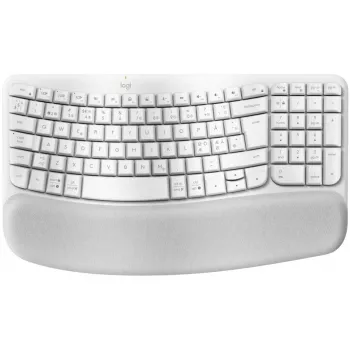 Logitech Wave Keys belaidė klaviatūra su minkšta riešų atrama Bluetooth LE QWERTY šviesiai smėlio spalvos (PAN)