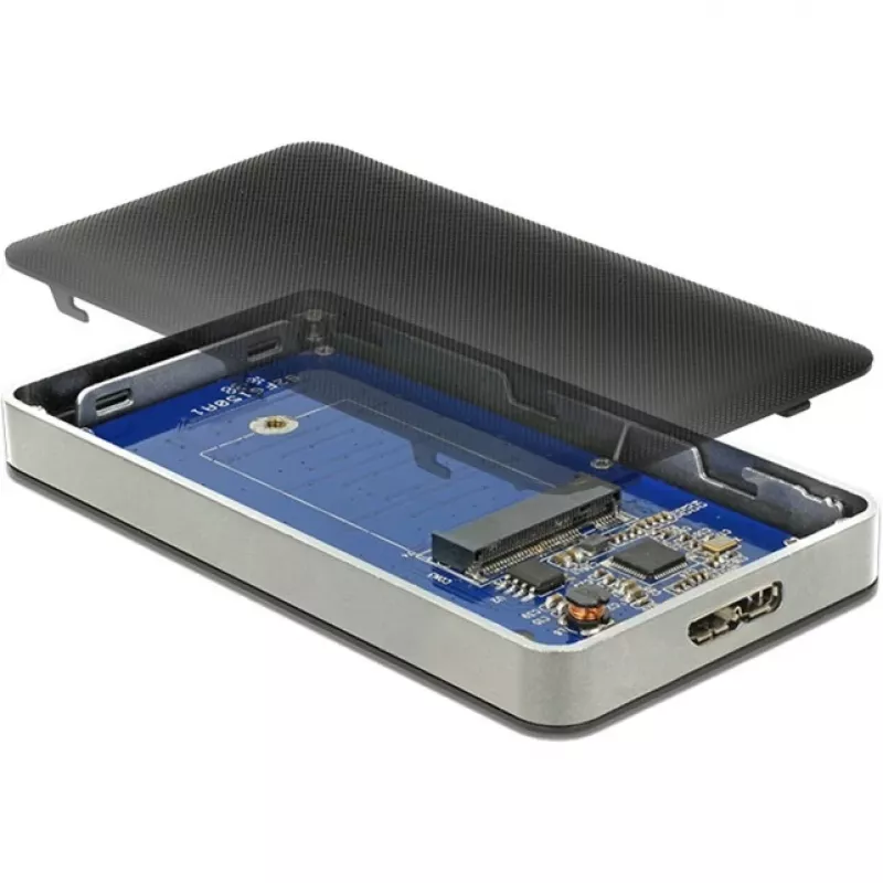 DeLOCK 42594 SSD korpusas M.2 juodas sidabrinis