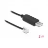 Adapterinis kabelis DeLOCK USB Type-A į serijinį RS-232 RJ12 su ESD apsauga, 2 m, juodas