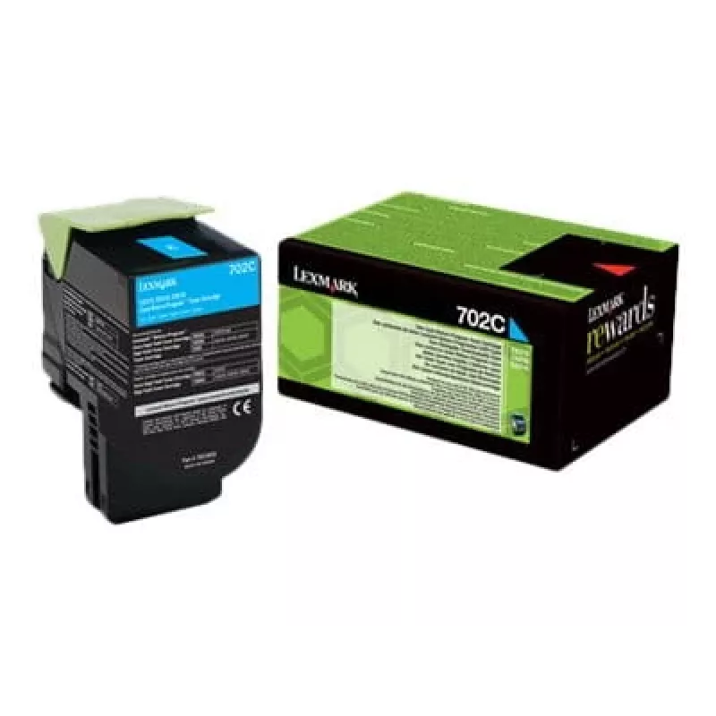 Originalus Lexmark 702C R žalsvai mėlynas (cyan) kasetė, 1 vnt.