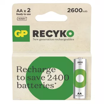 GP baterijos R6/AA Ni-MH 600mAh, 2 vnt. lizdinėje pakuotėje