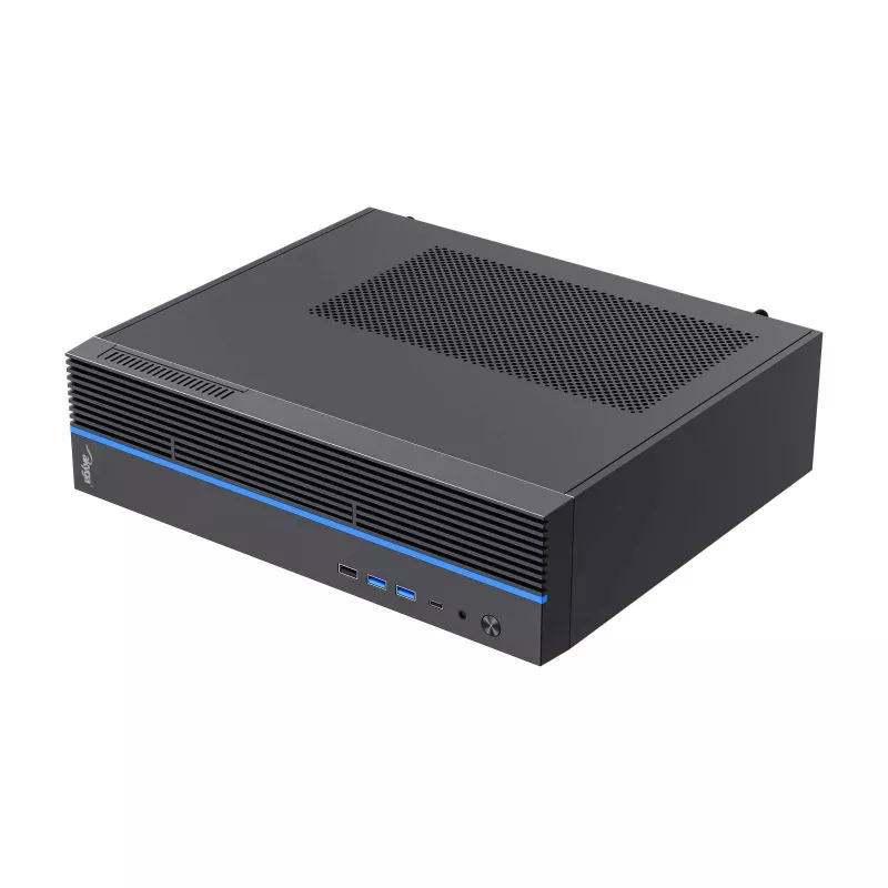 Akyga AK-302-01BL SFF kompiuterio korpusas, Micro ATX / Mini ITX, USB-C + 2x USB 3.0 + USB 2.0, be maitinimo bloko, juodas