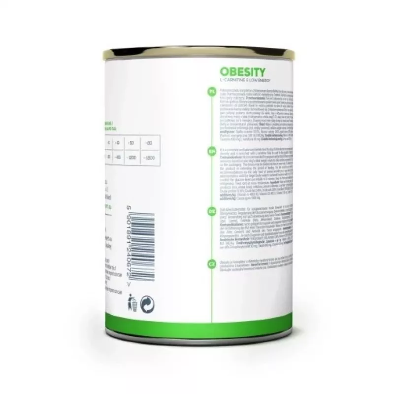 Šlapias šunų ėdalas VETEXPERT Veterinary Diet Obesity 400 g skardinė – paukštiena, suaugusiems, mažai riebalų, daug drėgmės