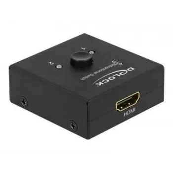 DeLock HDMI 2 į 1 dvipusis 4K 60 Hz kompaktiškas vaizdo/garso jungiklis - Mažmeninė dėžutė - 2 x HDMI - stalinis (64072)