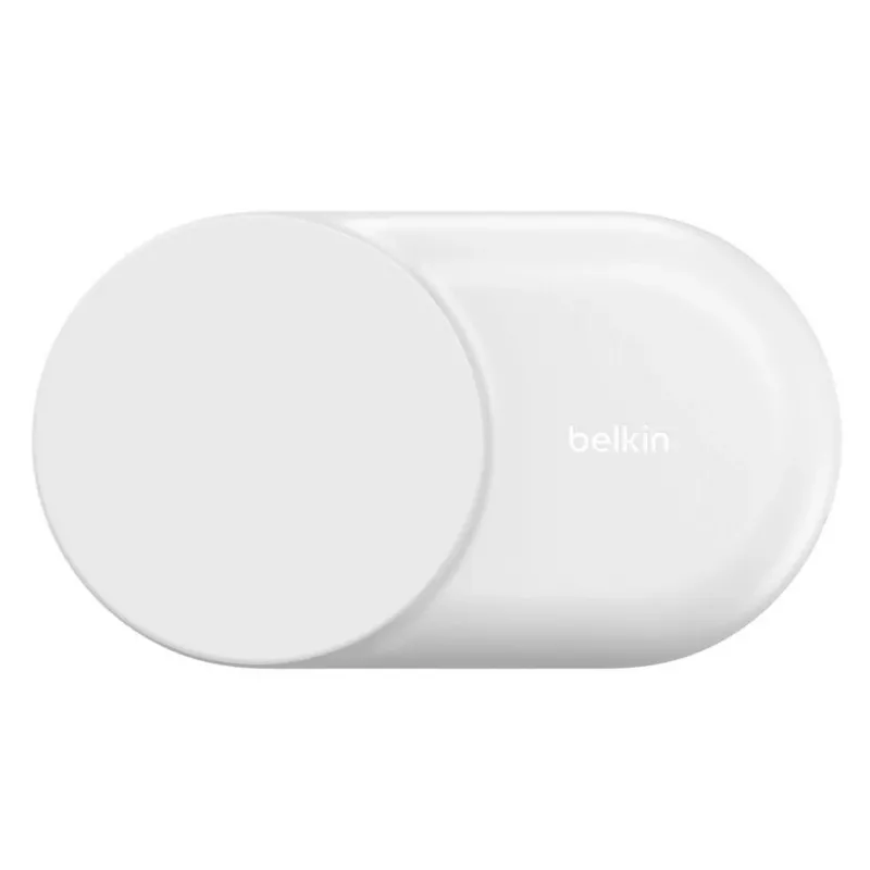 Belaidinis įkroviklis Belkin UltraCharge 25W Qi2 3 viename magnetinis įkroviklis EU baltas apvalus