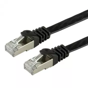 VALUE Patch-Cable RJ-45 (M) į RJ-45 (M) - 1 m - FTP - CAT 6a - Halogen-Free, Moulded, Stranded, Flat - Juoda (21.99.0831)