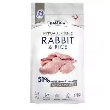 BALTICA Nutraceutic Hip alerginis M Triušis su ryžiais - sausi šunų ėdalai - 3kg