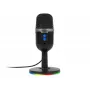 BLOW studijinis mikrofonas su LED stovu – laidinis USB 2.0, 20–16000 Hz, jautrumas -50 dB, 237 g