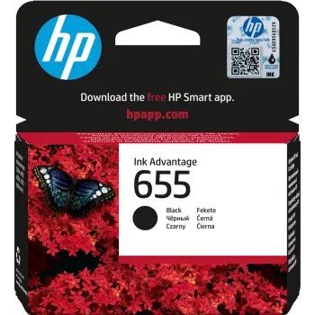 HP 655 Original Ink Advantage juoda kasetė, juoda, 1 vnt., 550 puslapių