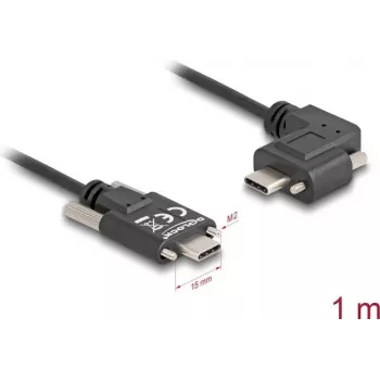 DeLOCK USB 2.0 laidas USB Type-C kištukas į USB Type-C kištuką kampuotas kairėn/dešinėn PD 3.0 60W 1m
