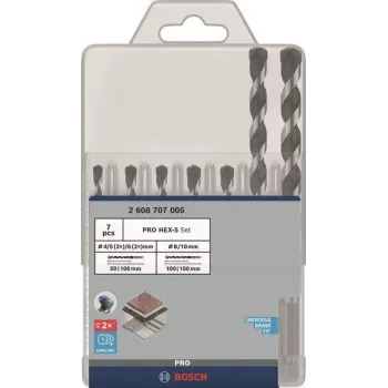 Gręžtų rinkinys Bosch PRO HEX-5 2608707005 – dydžiai 4×100, 5×100, 6×100, 8×150 mm