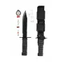 Išgyvenimo peilis su fiksuotu ašmenimis Mil-Tec Special Forces 15368000 — nerūdijantis plienas, full tang, 310 mm ilgio, 185 mm ašmenys, juodas