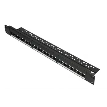 Patchpanel Extralink 24 prievadų U/UTP modulinis, 1U, juodas, 482,6 mm