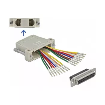 Adapteris D-Sub 25 kištukas (moteriškas) į 2 x RJ45 (moteriškas) DeLOCK 66834