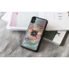 Dėklas iKins iPhone XS / XS S — Flower Garden dizainas, juodas