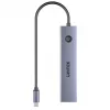USB-C centrinis įrenginys Unitek H1124AGY01 su 100W PD, HDMI 2.0, 2x USB‑A, 2x USB‑C, SD/microSD skaitytuvu – aliuminis
