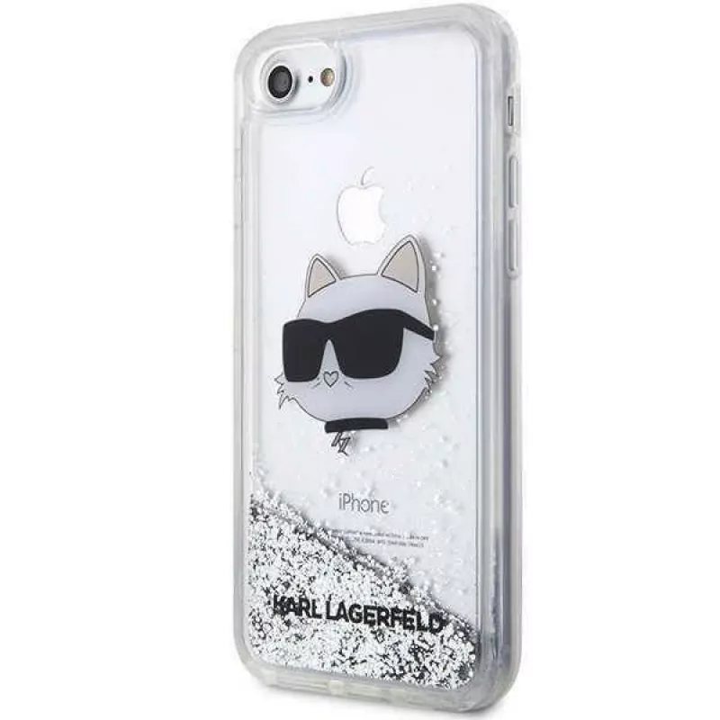 Karl Lagerfeld | Original Dėklas iPhone SE 2022/SE 2020/7/8 Karl Lagerfeld Kietas Dėklas Blizgučiai Choupette Galva (KLHCI8LNCHCS)
