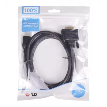 TB HDMI-DVI laidas 1,8 m, auksuotas pintas, DVI 24+1