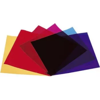 Spalvinių filtrų rinkinys EUROLITE 9410050A – raudona, mėlyna, žalia, geltona, violetinė