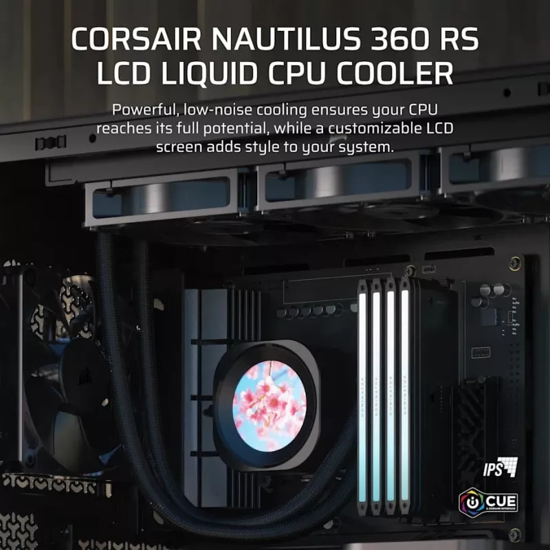 All-in-one skysčio aušintuvas Corsair Nautilus 360 RS 12 cm 2100 RPM Juodas