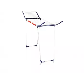 Sausintuvas Leifheit Pegasus 180 Maxx Winged – grindinis džiovintuvas, 18 m džiovinimo vieta, reguliuojamas aukštis 1080–1280 mm, 550×1100×1280 mm, mėlyna/balta