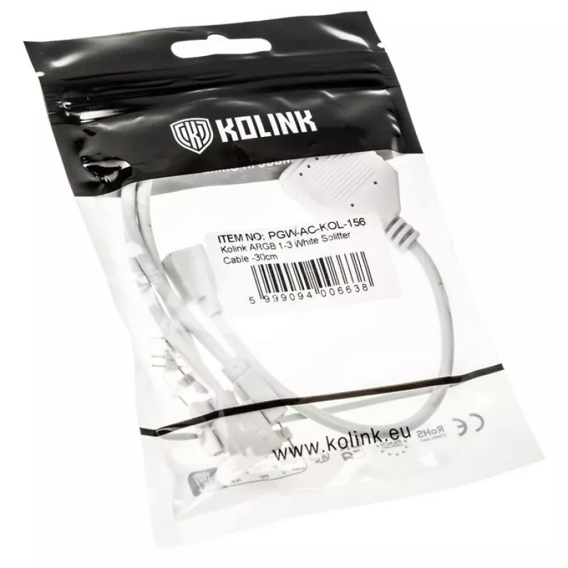 Splitterio laidas Kolink ARGB 1→3 PGW-AC-KOL-156 30 cm baltas