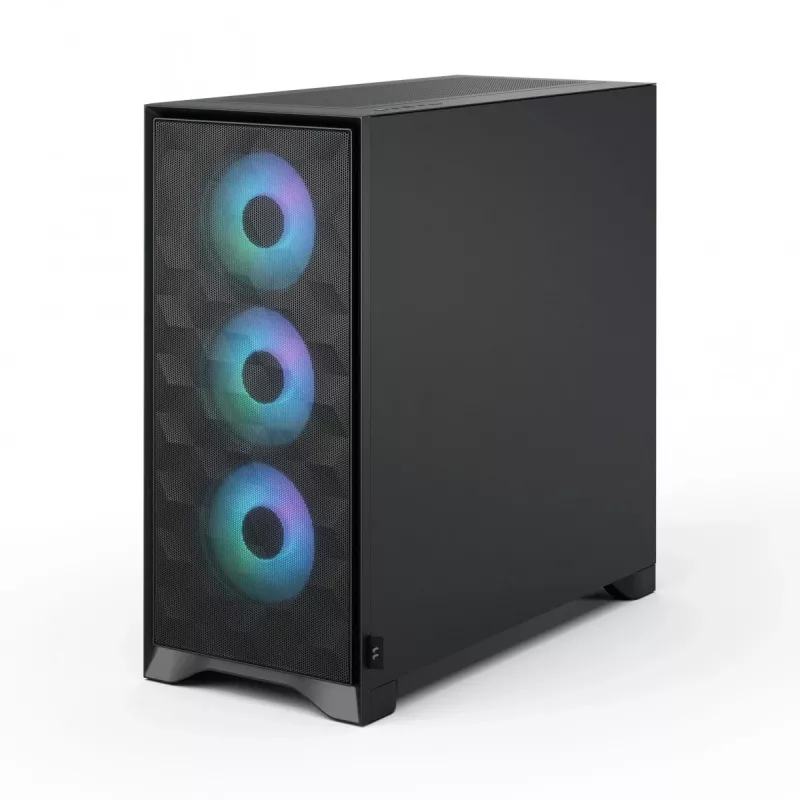 PC korpusas Fractal Design Pop 2 Air Black TG RGB Midi bokštas — ATX/Micro‑ATX/Mini‑ITX, 3x120mm priekyje, 1x120mm gale, 2,5 colio+3,5 colio lizdai