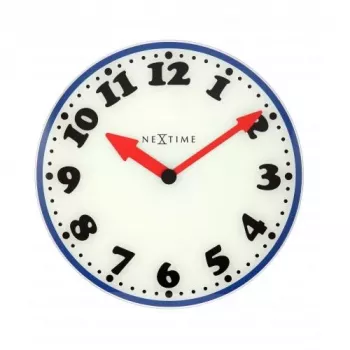 NeXtime klok 8151 Boy sieninis laikrodis, Ø43 cm, baltas/mėlynas/juodas/raudonas