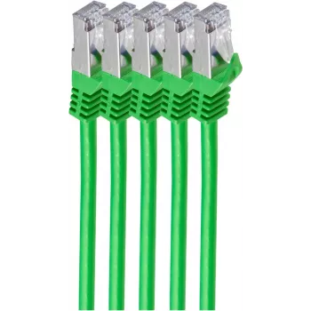 Tinklo kabelis ShiverPeaks BS75511-G-SET5 Žalias 1m Cat7 S/FTP