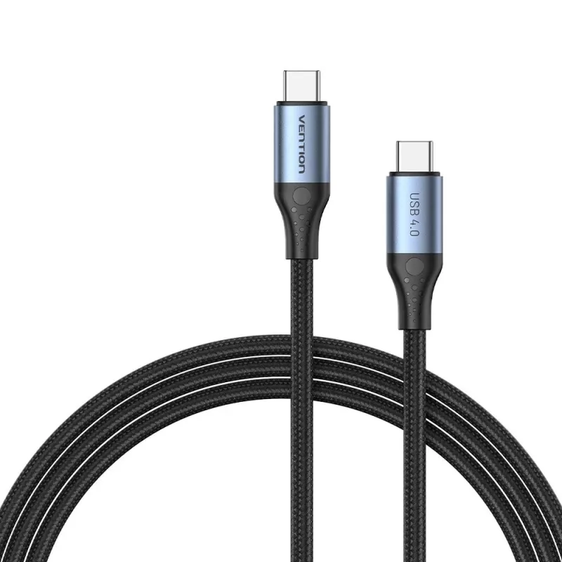 Vention USB4 Gen 3x2 Type-C į Type-C laidas 1 m, 5A, aliuminio lydinys, medvilninis pynimas