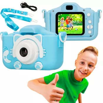 Vaikų skaitmeninis fotoaparatas Extralink H27 Single Blue — 1080P 30fps, 2,0 colio ekranas