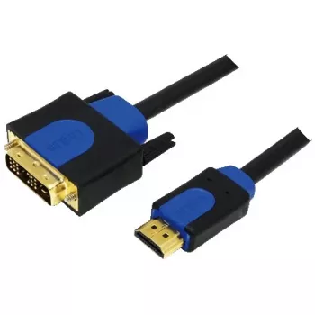 Kabelis vaizdo adapteris LogiLink CHB3102 2m HDMI DVI-D juodas mėlynas