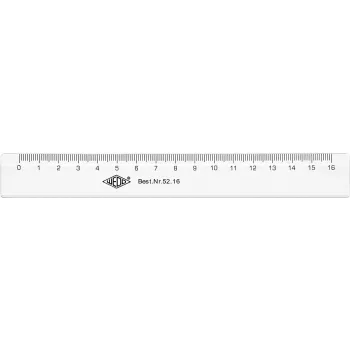 Liniuotė WEDO 52 16 160 mm permatoma plastikinė