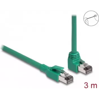DeLOCK RJ45 tinklo kabelis PROFINET SF/UTP 90° kampu 3 m žalias