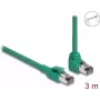 DeLOCK RJ45 tinklo kabelis PROFINET SF/UTP 90° kampu 3 m žalias