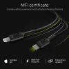 Laidas Lightning – USB‑C Green Cell KABGC07, 1 m, juodas, Lightning (vyriškas) – USB‑C (vyriškas), 480 Mbps