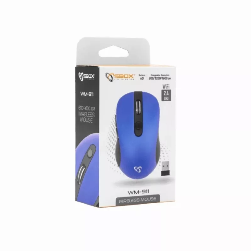 Sbox WM-911BL mėlyna stalinė pelė